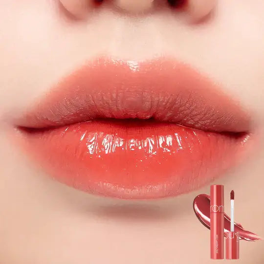 Tinta labial coreana brillante Rom&Nd Juicy Lasting Tint con acabado jugoso y natural - Minji Belleza